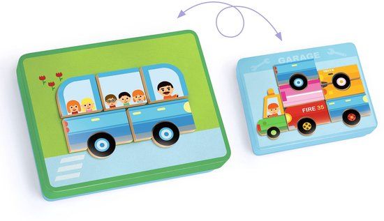 Djeco Inzebox magnetisch speelgoed voertuigen - creatief spel