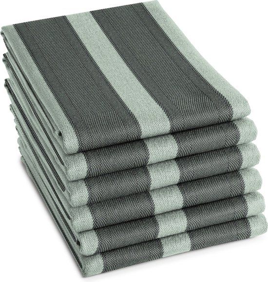 DDDDD Theedoek Baxter - 60x65 cm - Groen - Set van 6 stuks