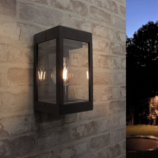 LedKoning Solar wandlamp buiten 'Cube' - Warm wit licht - Led filament - Wandlamp op zonne-energie