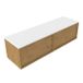 Saniclass Holz Frame Badkamermeubelset - 160x45x42.5cm - Torino solid surface topblad wit - zonder kraangat - 2 lades - mat eiken natural (hout) SW1420778/SW1471866