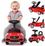 Sun Baby Mercedes C-Class Kindervoertuig, Loopauto met Claxon, ride on, babyauto, loopstoeltje met claxon en motorgeluiden, max 25 kg (Rood)