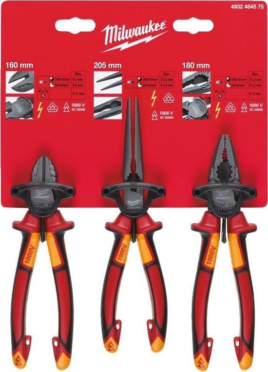 Milwaukee VDE 3-delige tangenset - 4932464575