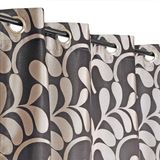 Atout Ciel Jacquard gordijn met oogjes, 140 x 240 cm, klaar om op te hangen, taupe