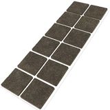 Adsamm® 12 x zelfklevende viltglijders Bruin 40x40 mm Vierkant 3,5 mm dik Meubel- en vloerbescherming