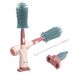 Alyvisun Babyflesborstel, 3 in 1 fles en speen reinigingsborstel en rietjesborstel, geschikt voor levensmiddelen en krasbestendig, rechtop bewaren, rood