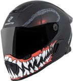 Bogotto Rapto Reptile Helm - Zwart/rode Mat - Integraalhelm - ECE 22.06 - XL