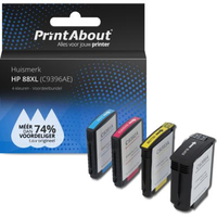 PrintAbout Huismerk HP 88XL (C9396AE) Inktcartridge 4-kleuren Voordeelbundel Hoge capaciteit