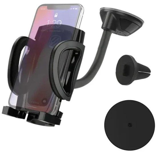 Scosche StuckUp™ 4-in-1 Telefoonhouder Auto - Universeel - Dashboard / Voorruit / Ventilatierooster / Bekerhouder - Zwart