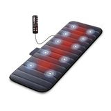 COMFIER Elektrische massagematras met 10 vibrerende motoren, warmtekussen met 2 therapieën met automatische uitschakeling, verwarmd massagekussen voor het verlichten van rugpijn