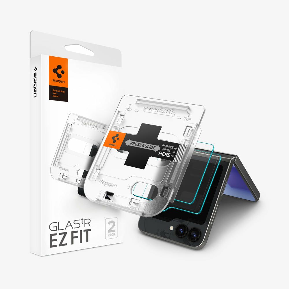 Spigen GLAS.tR EZ Fit Screen Protector for Samsung Galaxy Z Flip 6 - 2 Pack