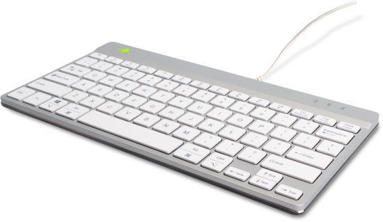 R-Go Tools Ergonomisch toetsenbord R-Go Compact Break, compact toetsenbord met pauzesoftware, QWERTZ (DE), bedraad, wit