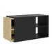 VidaXL FMD TV-meubel met 2 open vakken, 133,5x39,9x49,2 cm, zwart & artisan eiken