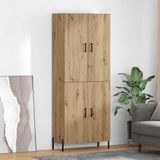 vidaXL Hoge kast Artisan-eikenhout, 69,5 x 34 x 180 cm, houtvezel