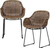 WOOOD Willow Loungestoelen Buiten - Polyester - Naturel - Set van 2