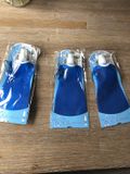 Merkloos / Sans marque Makito Western Europe Waterzak/bidon - Set van 2x stuks - blauw - navulbaar - opvouwbaar met haak - 400 ml