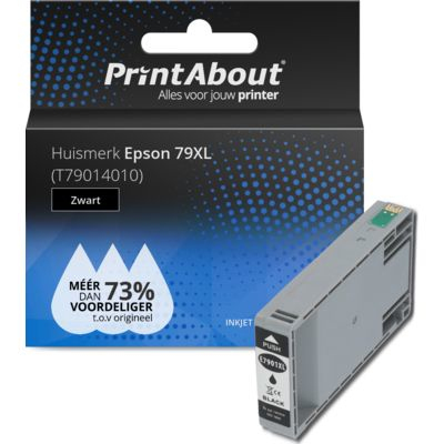PrintAbout Huismerk Epson 79XL (T79014010) Inktcartridge Zwart Hoge capaciteit