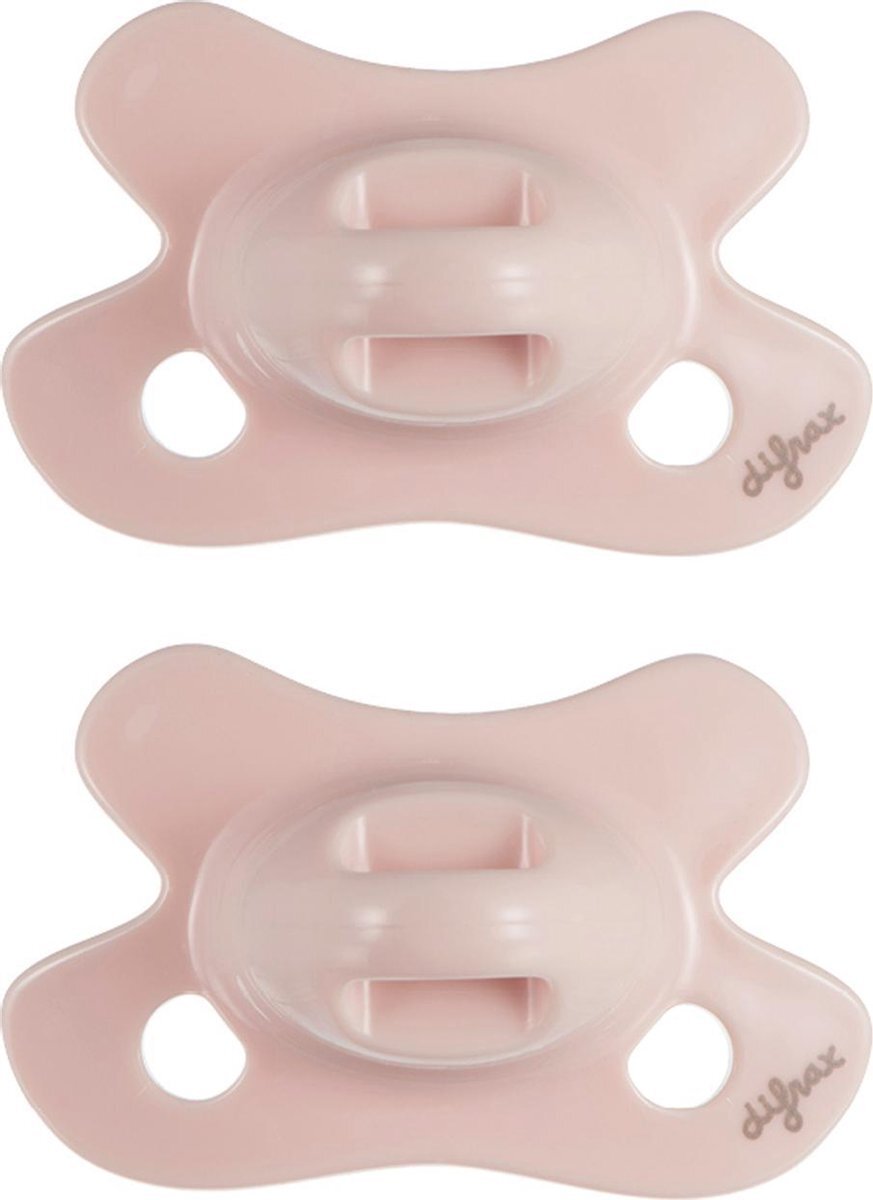 Difrax Fopspeen Dental Newborn Pure - Lichtroze|Blossom - 2 stuks roze, Lichtroze