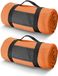 Fleece dekens/plaids met afneembaar handvat - 2x - Oranje - 150 x 120 cm