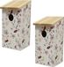 Decoris Kaemingk B.V. 2x stuks vurenhouten vogelhuisjes/nestkastjes met bloemen print 12 x 13,5 x 26 cm