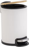 douceur MOBELLE Afvalemmer met stille sluiting, bamboe, 3 l, wit