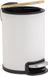 douceur MOBELLE Afvalemmer met stille sluiting, bamboe, 3 l, wit