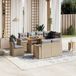 Maison Exclusive - Ensemble de jardin pour le jardin, 9 pièces, avec coussins, beige, en polyrotin