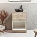 Hudson Reed meuble lavabo 60cm étagère ouverte chêne clair avec éclairage LED et lavabo à poser rond graphite | Hoxton