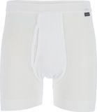 SCHIESSER Cotton Essentials lange short (1-pack) - Doppelripp met gulp - wit