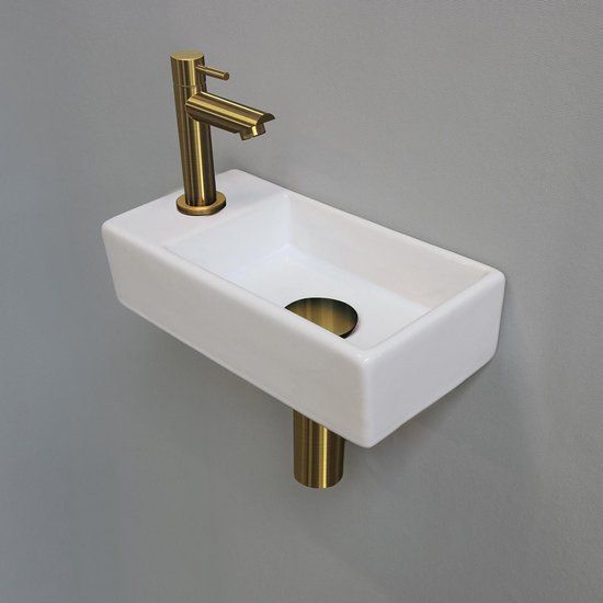 INK Versus Fonteinset - Porselein - Glans Wit - Links - Brushed Mat Goud