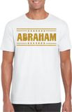 Bellatio Decorations Verkleed shirt voor heren - Abraham - Wit - Glitter - Verjaardag/Themafeest - 50 Jaar L