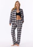SCHIESSER Geweven Pyjama Dames Lange Mouw Geruit 100% Katoen Multicolour 3 XL