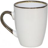 Gerimport Koffie / thee mok Nevada - 1x stuks - creme wit - 380 ml - mokken - keramiek