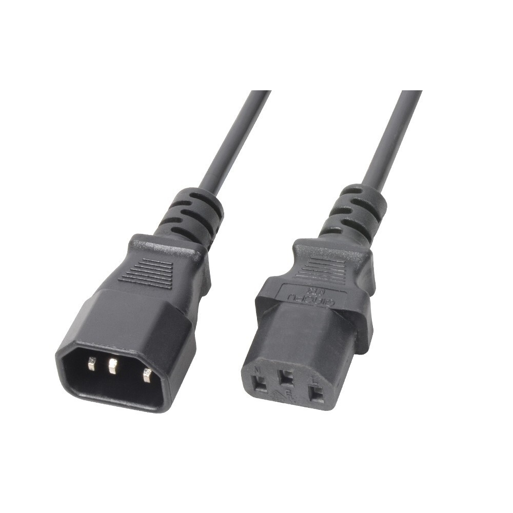 OEM PD Connex C13 - C14 voeding verlengkabel 3x 1.5mmÂ² - 1 meter Multifunctionele IEC verlengkabel