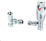 Monster Group BV Set de robinets thermostatiques pour radiateur - chrome - 1/2 x 15 mm - modèle coudé