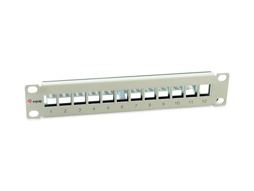 Equip 769330 12-Port Keystone afgeschermd patchpaneel, 10", lichtgrijs