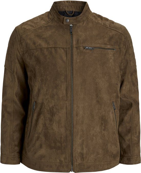 JACK & JONES PLUS SIZE JACK&JONES PLUS JJEROCKY JACKET NOOS PS Heren Jas - Imitatieleer - Cognac - EU3XL US1XL