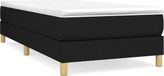 VidaXL Boxspringbed met matras, stof, zwart, 90x190 cm