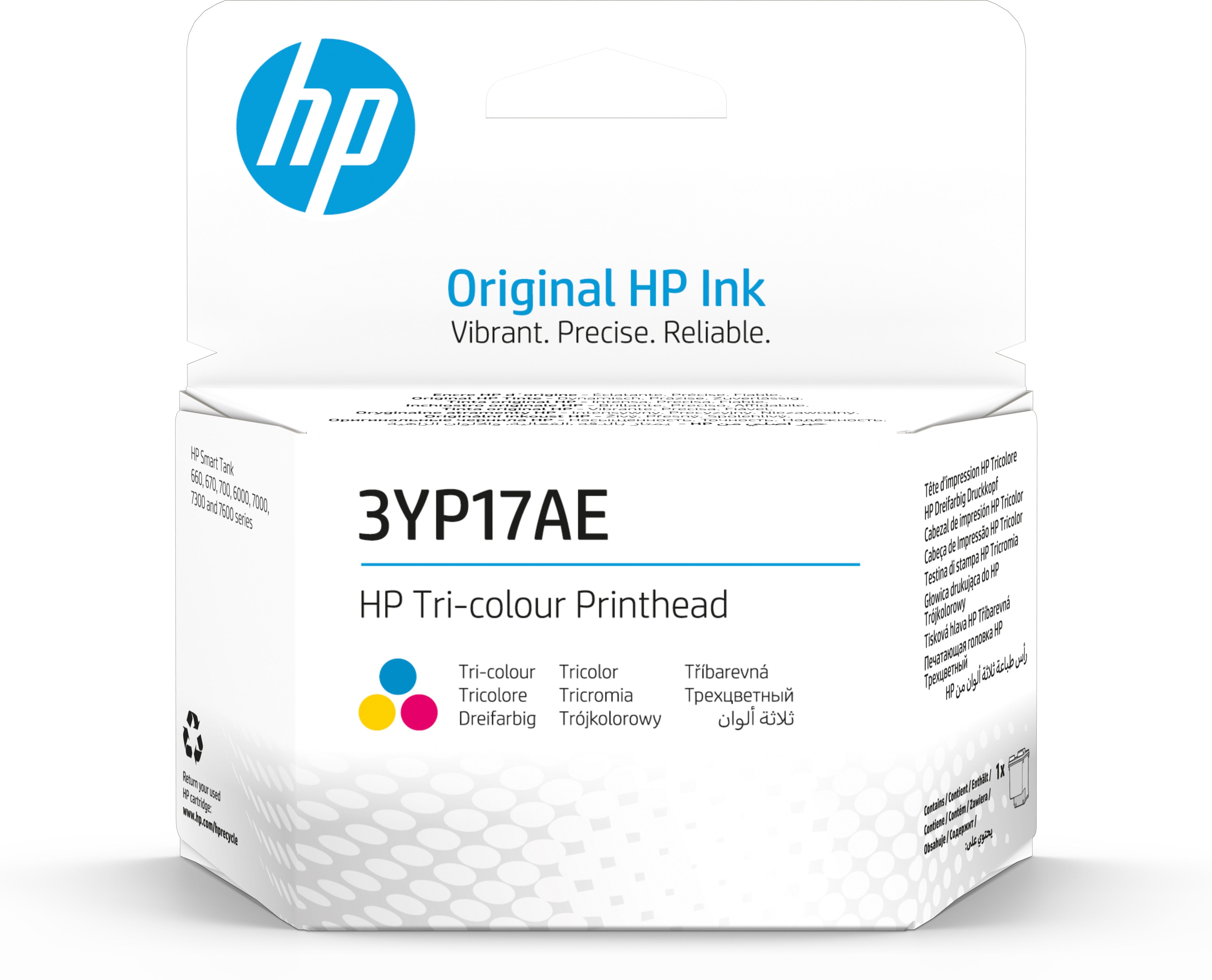 HP 3-color Print Head - Original - Cyan, Magenta, Yellow - for HP Smart Tank 660, 670, 700, 6000, 7000, 7300, 7600 series