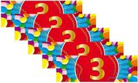 Bellatio Decorations 3 jaar leeftijd sticker - 5x - 19 x 6 cm - 3 jaar verjaardag / jubileum - versiering