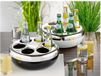 0 0 Helios Flessenkoeler PURE, rond, voor maximaal 6 flessen met 0,2-0,33 l, koelverpakking, kunststof, zilver-wit of zilver-zwart