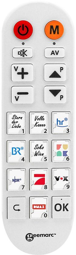 Geemarc TV foto 100 senioren afstandsbediening - Wit