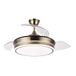Eden pulse Lederen ventilator, 72 W, 6120 lm, 3 uitklapbare vleugels, 6 snelheden, instelbare temperatuur, 32/47 x 40/91 cm