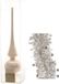 Decoris Kaemingk B.V. Kerstversiering glazen piek mat 26 cm en sterren folieslingers pakket licht parel/champagne van 3x stuks