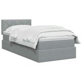 vidaXL Opbergbed met matras Lichtgrijs 90 x 190 cm fluweel