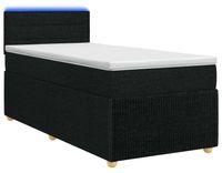 vidaXL Boxspringbed met matras, zwart, 100 x 200 cm, gestoffeerd