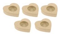 Décopatch AC688Opack - Lot de 5 supports en papier mâché, porte-bougie cœur