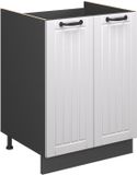 Vicco Wastafelkast Fame-Line, Wit Landhuis/Antraciet, 60 cm