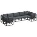 vidaXL Ensemble de banc de jardin 7 places en aluminium noir