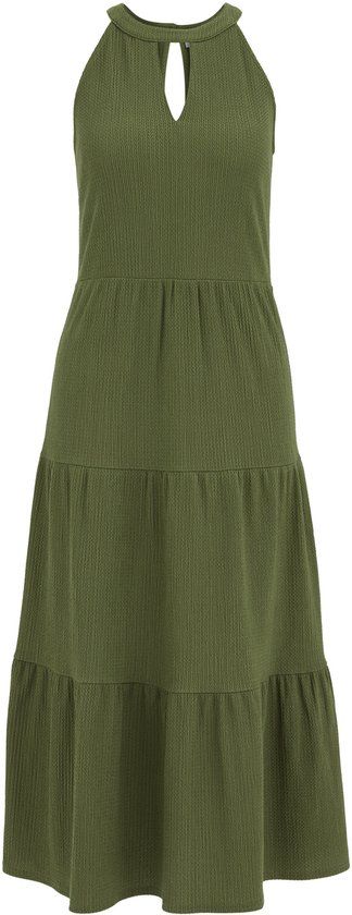 WE Fashion Dames midi jurk met structuur