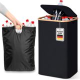 Bacs de collecte pour bouteilles consignées avec couvercle, grands bacs de rangement pour bouteilles consignées, conteneurs pour le stockage d'emballages vides et de verre usagé, bac à bouteilles avec trous pour la cuisine